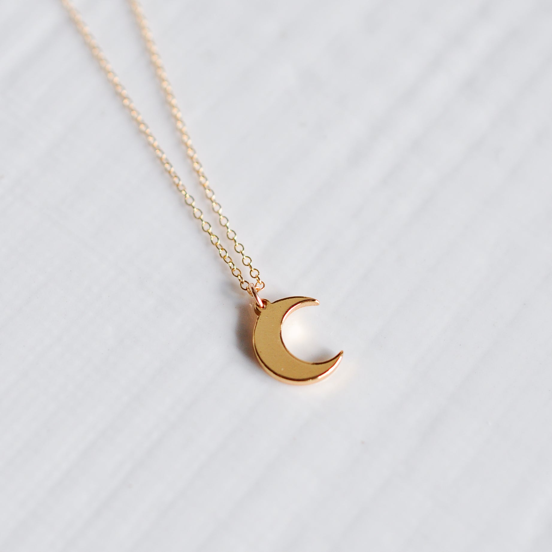 Simple Moon Charm Necklace - Quad Espresso Jewelry