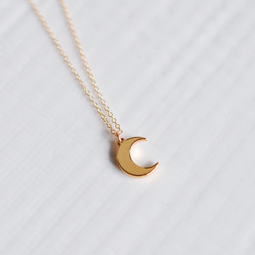 Simple Moon Charm Necklace - Quad Espresso Jewelry
