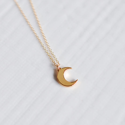 Simple Moon Charm Necklace - Quad Espresso Jewelry