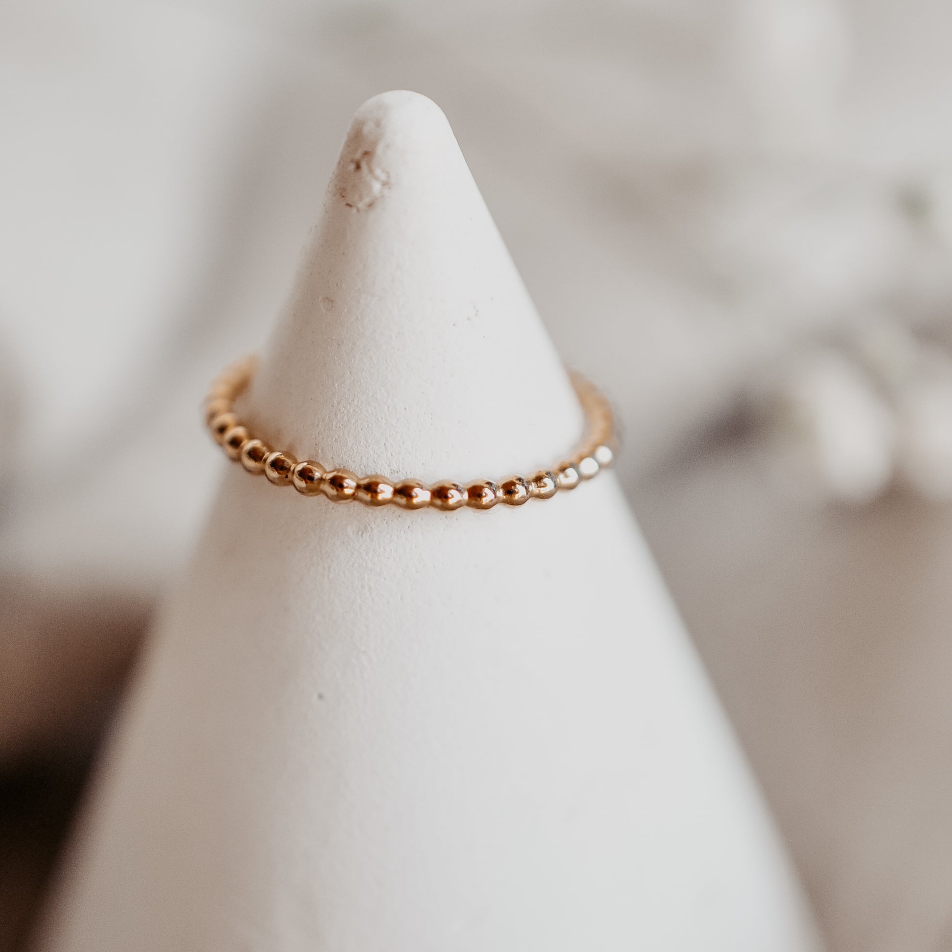 Chevron & Beaded Ring Stack - Quad Espresso Jewelry