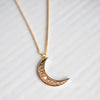 Embellished Moon Charm Necklace - Quad Espresso Jewelry