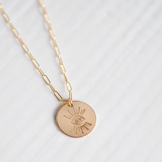 Evil Eye Charm Necklace - Quad Espresso Jewelry
