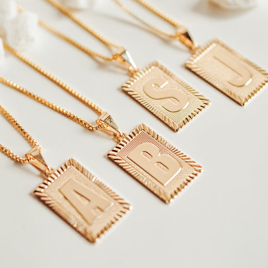 Initial Pendant Necklace - Quad Espresso Jewelry