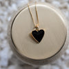 Colored Heart Charm Necklace - Quad Espresso Jewelry