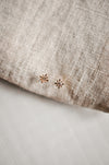14k Solid Gold Compass Star Diamond Studs - Quad Espresso Jewelry