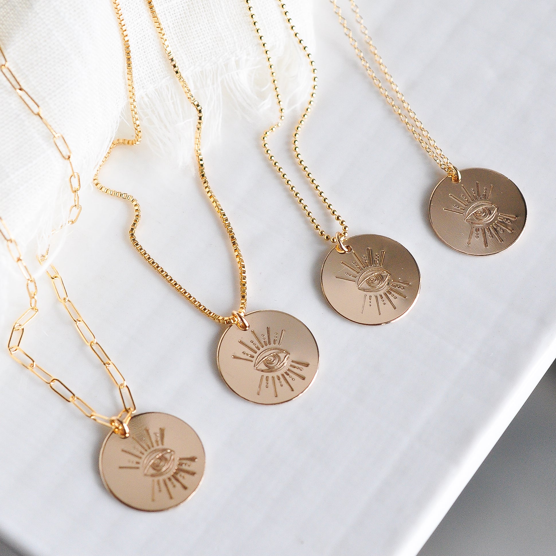 Evil Eye Charm Necklace - Quad Espresso Jewelry