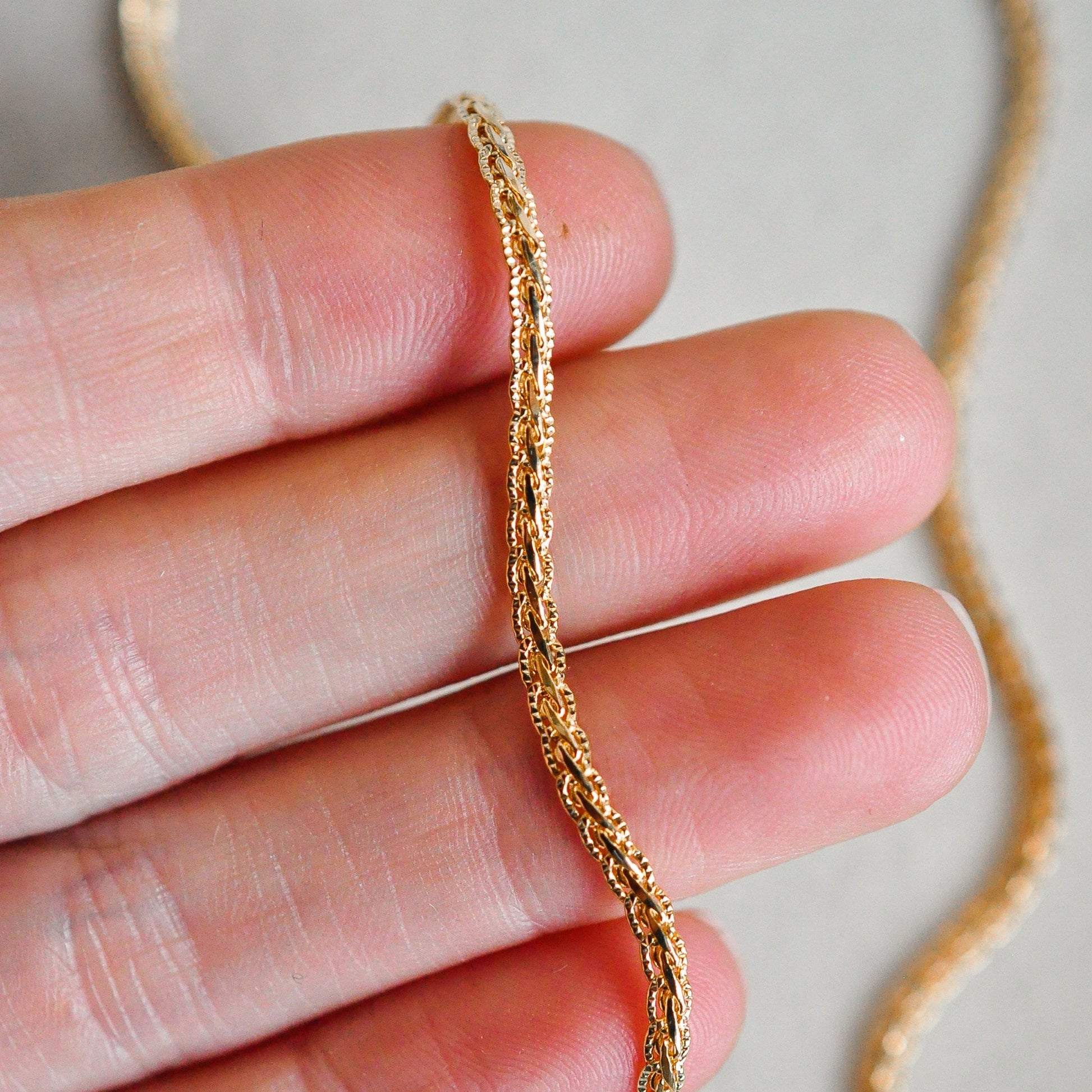 Shiny Twisted Chain - Quad Espresso Jewelry