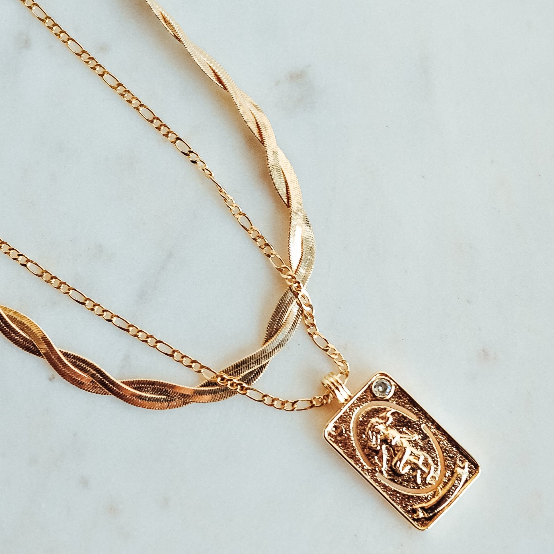 World Tarot Charm Necklace - Quad Espresso Jewelry