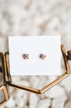 14k Solid Gold Compass Star Diamond Studs - Quad Espresso Jewelry
