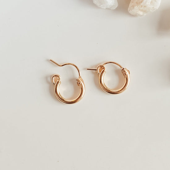 Tiny Huggie Hoops - Quad Espresso Jewelry
