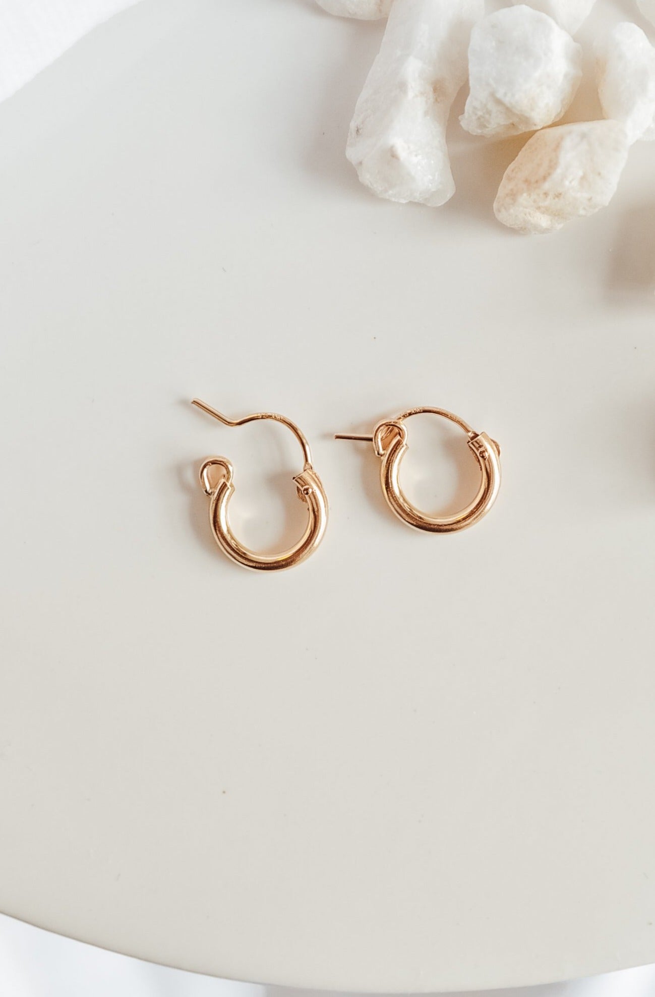 Tiny Huggie Hoops - Quad Espresso Jewelry