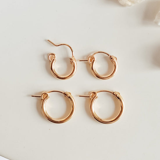 Tiny Huggie Hoops - Quad Espresso Jewelry