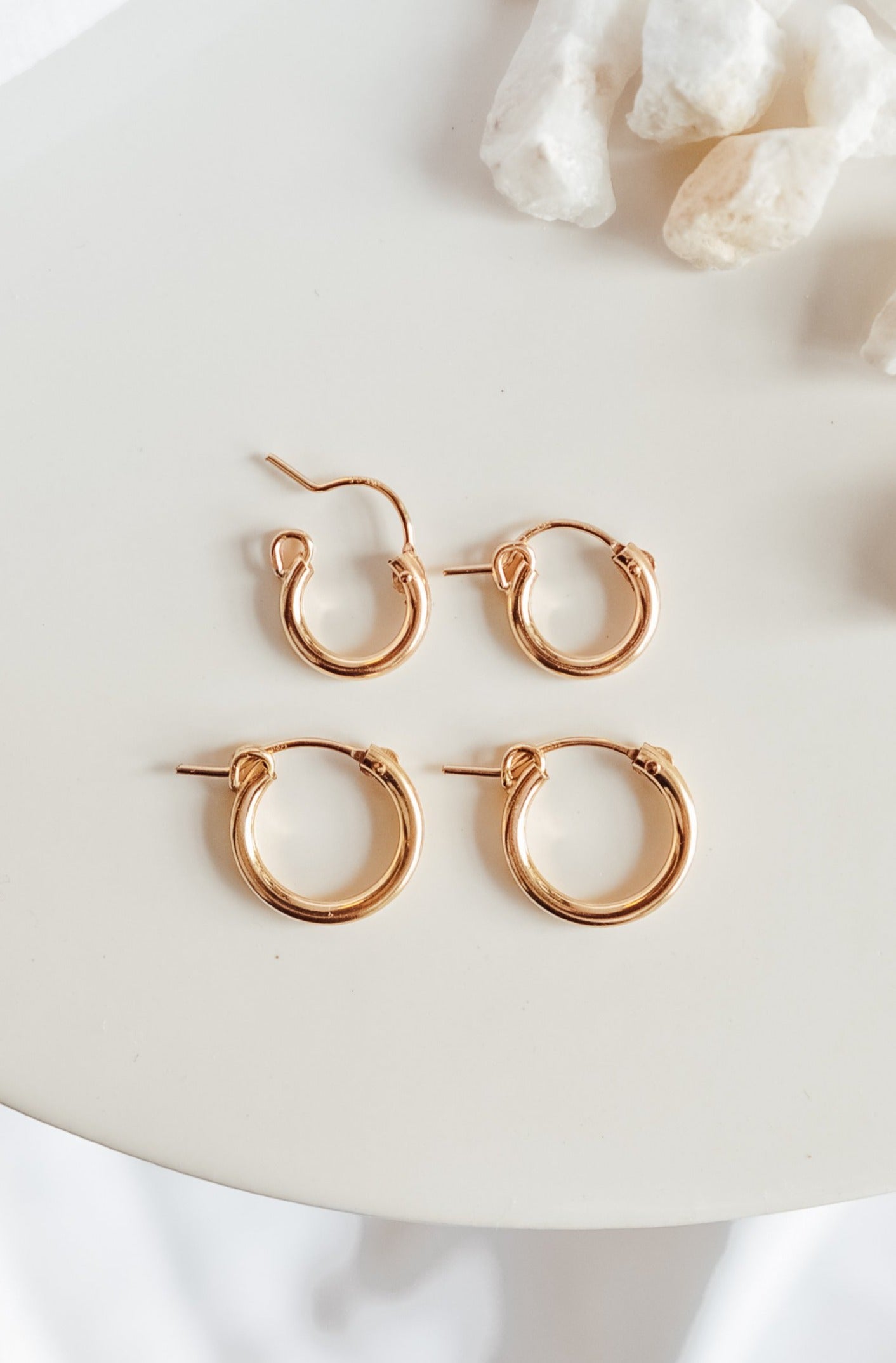 Tiny Huggie Hoops - Quad Espresso Jewelry