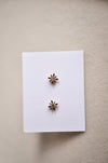 14k Solid Gold Compass Star Diamond Studs - Quad Espresso Jewelry