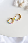 Pastel Rainbow Enamel Hoops - Quad Espresso Jewelry
