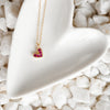 Mini Beaded Pink Heart Necklace - Quad Espresso Jewelry