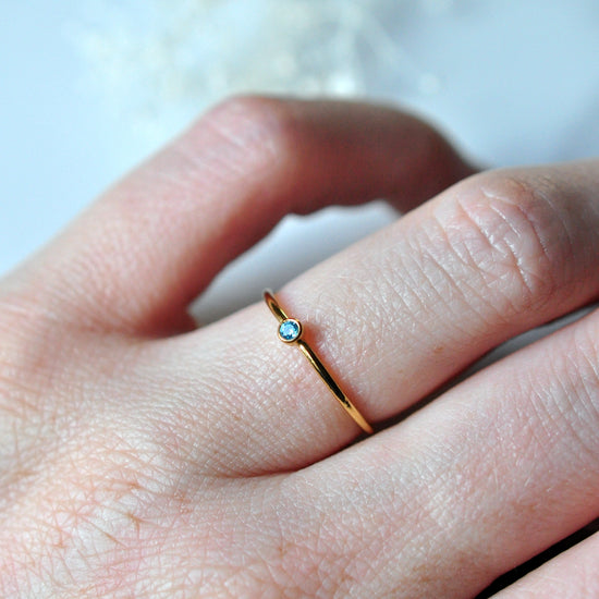 Four Birthstones Ring Stack - Quad Espresso Jewelry