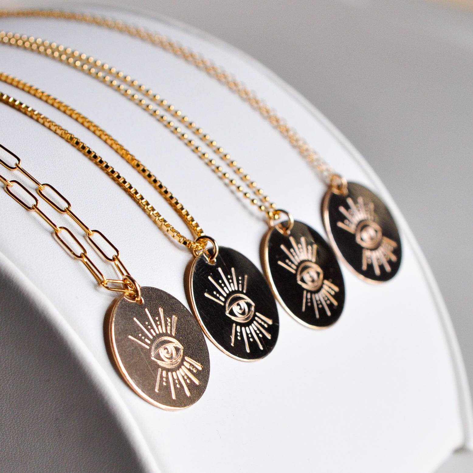 Evil Eye Charm Necklace - Quad Espresso Jewelry