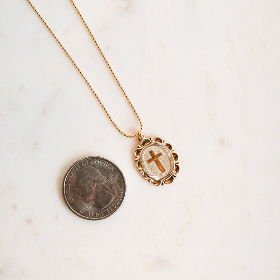 Cross Medallion Charm Necklace - Quad Espresso Jewelry