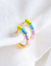 Pastel Rainbow Enamel Hoops - Quad Espresso Jewelry