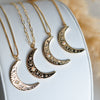 Embellished Moon Charm Necklace - Quad Espresso Jewelry