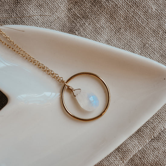 Moonstone Sphere Necklace - Quad Espresso Jewelry