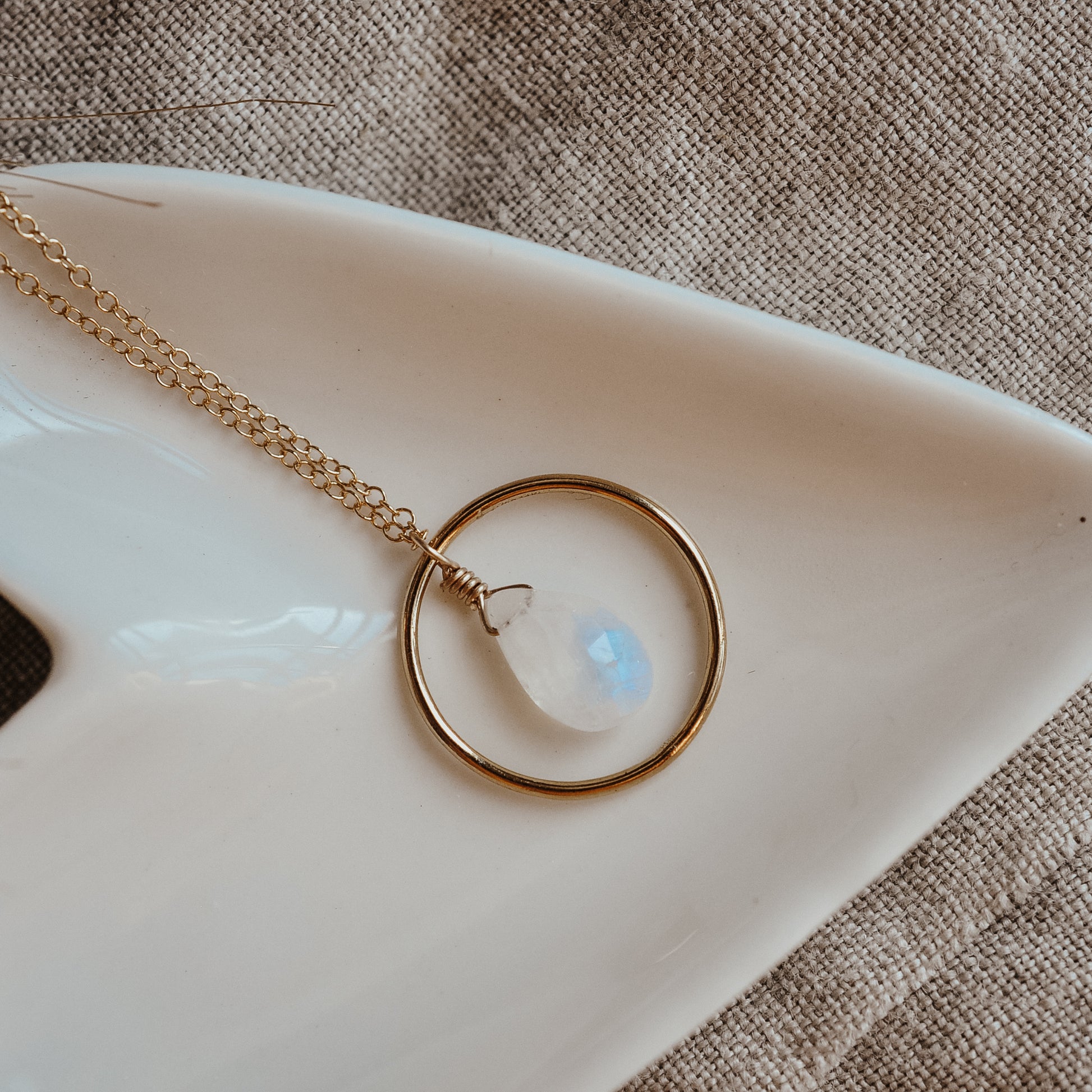 Moonstone Sphere Necklace - Quad Espresso Jewelry