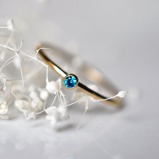 Two Birthstones Ring Stack - Quad Espresso Jewelry