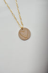 Stamped Heart & Initial Necklace - Quad Espresso Jewelry