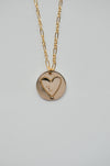 Stamped Heart & Initial Necklace - Quad Espresso Jewelry