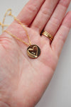 Stamped Heart & Initial Necklace - Quad Espresso Jewelry