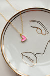 Cutie Colored Heart Charm Necklace - Quad Espresso Jewelry