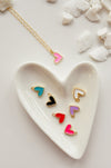 Cutie Colored Heart Charm Necklace - Quad Espresso Jewelry