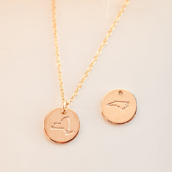 State Disc Necklace - Quad Espresso Jewelry