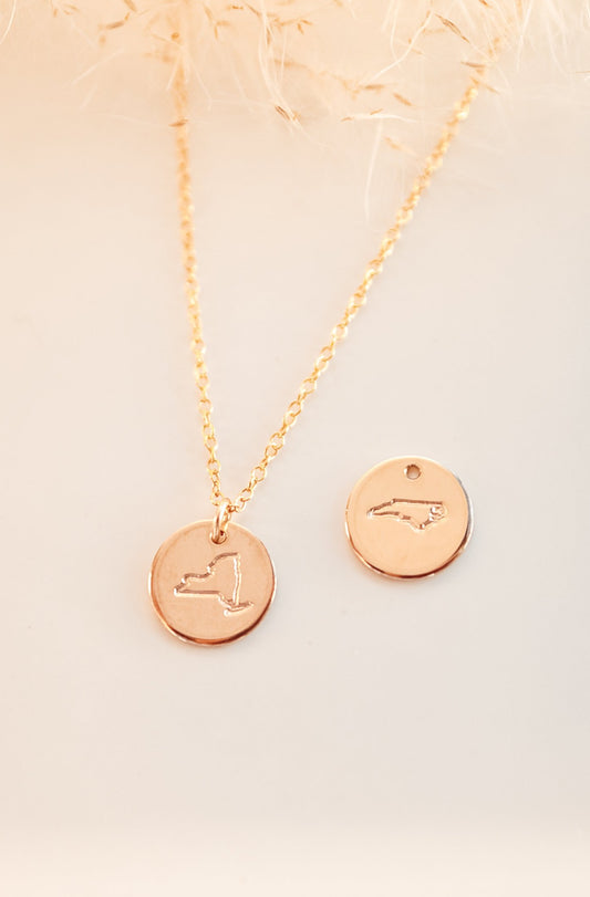 State Disc Necklace - Quad Espresso Jewelry