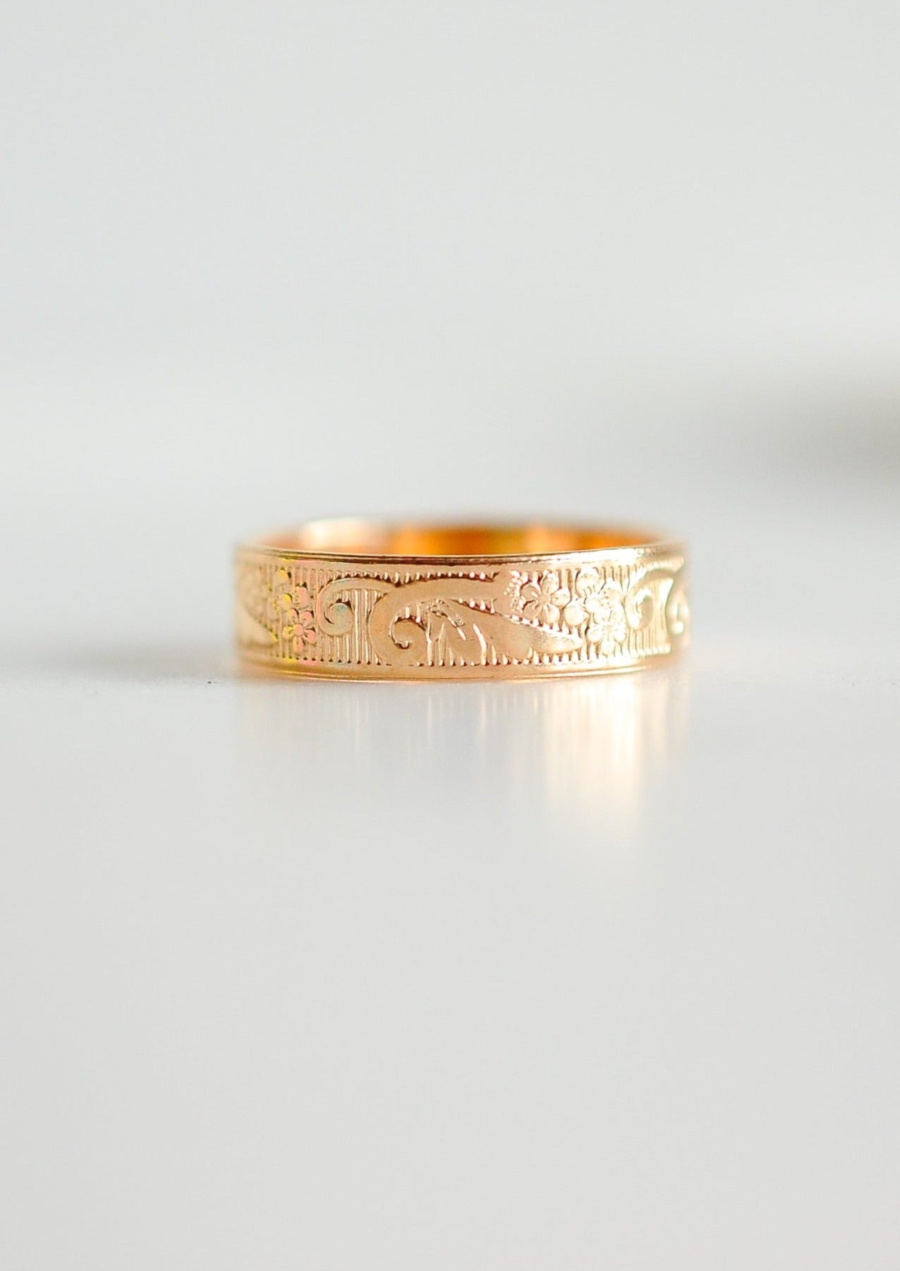 Flower Texture Band Ring