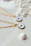 White & Gold Heart Charm Necklace - Quad Espresso Jewelry