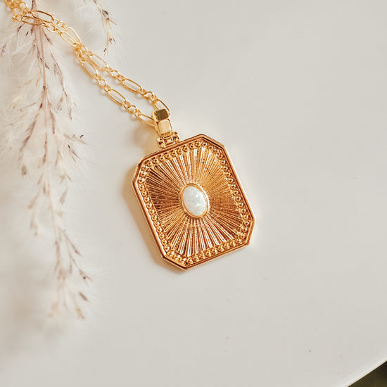 Statement Opal Necklace - Quad Espresso Jewelry