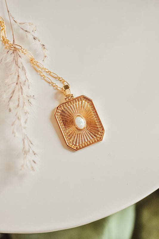 Statement Opal Necklace - Quad Espresso Jewelry