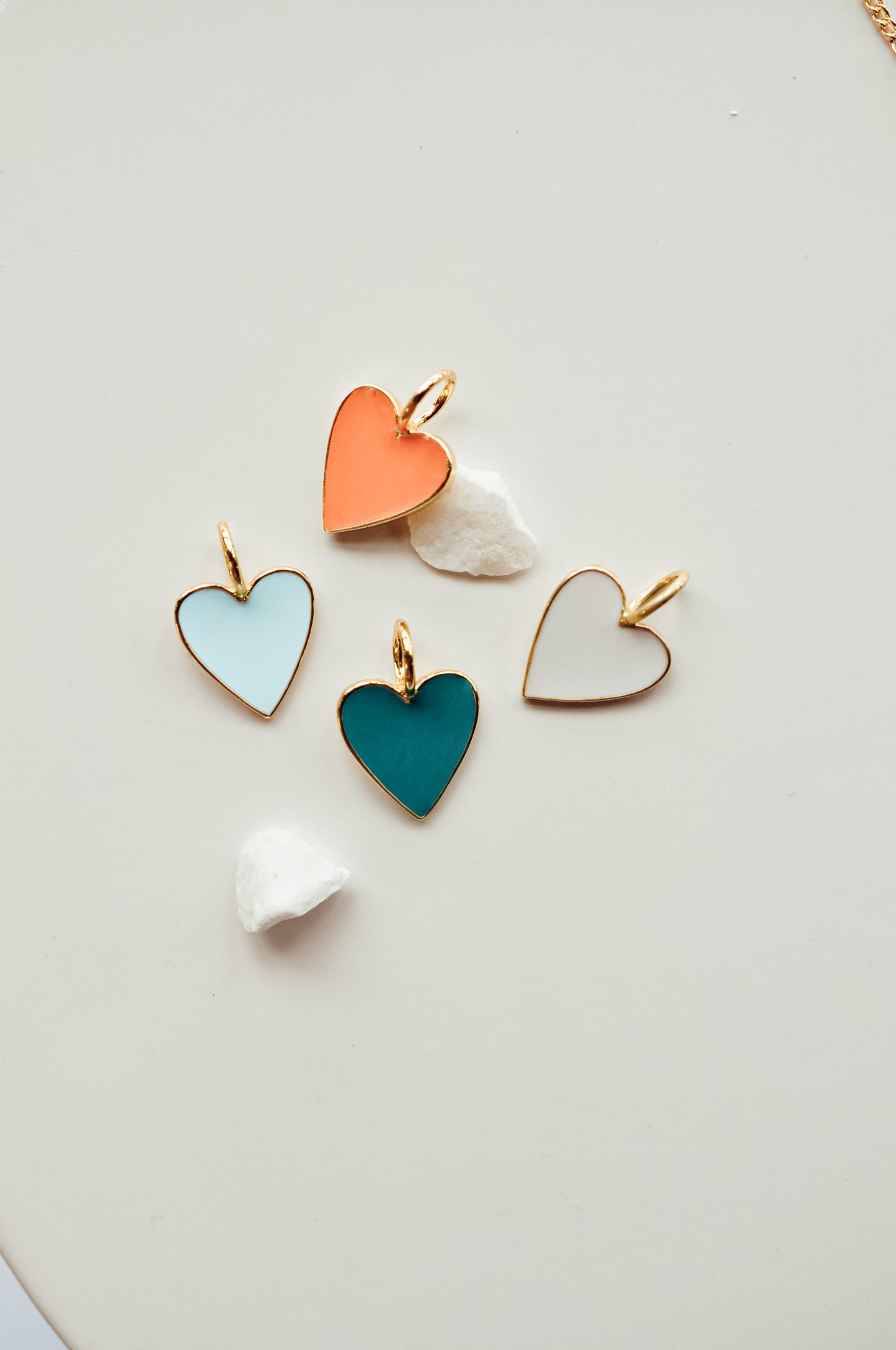 Colored Heart Charm Necklace