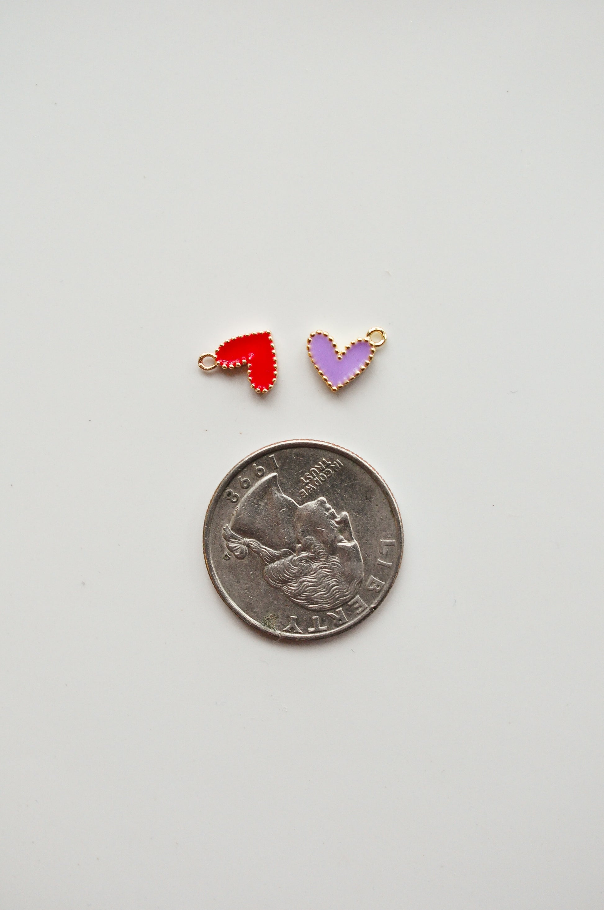 Cutie Colored Heart Charm Necklace - Quad Espresso Jewelry