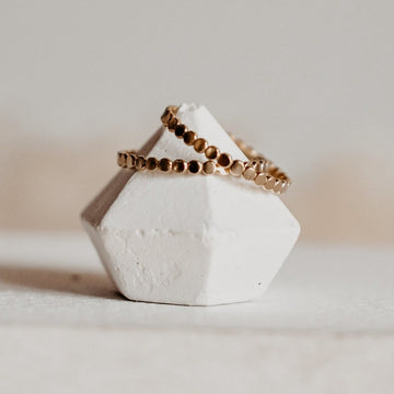 Flat Beaded Ring - Quad Espresso Jewelry