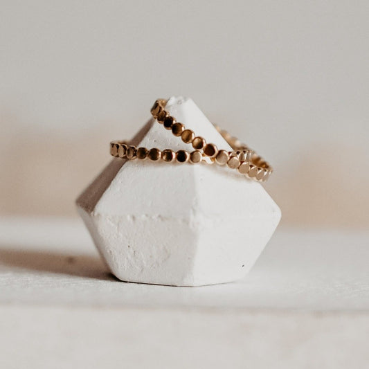Flat Beaded Ring - Quad Espresso Jewelry
