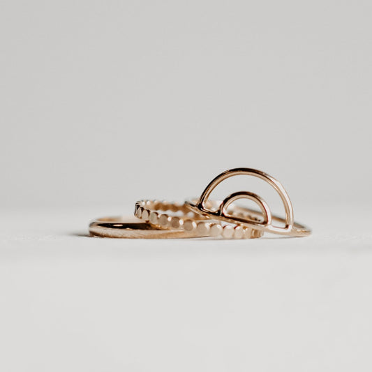 Flat Beaded Ring - Quad Espresso Jewelry