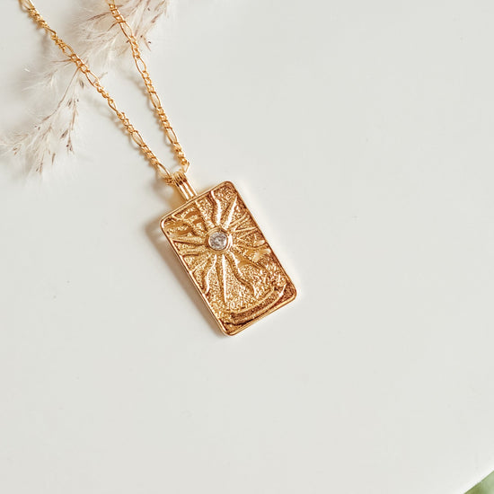 Sun Tarot Charm Necklace - Quad Espresso Jewelry