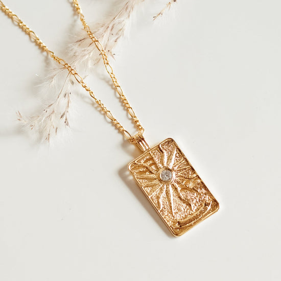 Sun Tarot Charm Necklace - Quad Espresso Jewelry