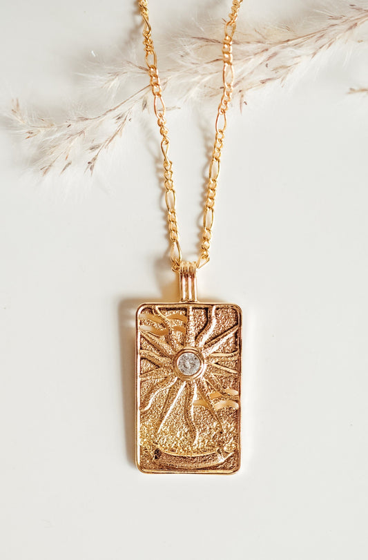 Sun Tarot Charm Necklace - Quad Espresso Jewelry