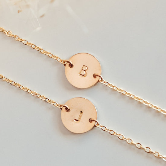 Initial Disc Bracelet - Quad Espresso Jewelry