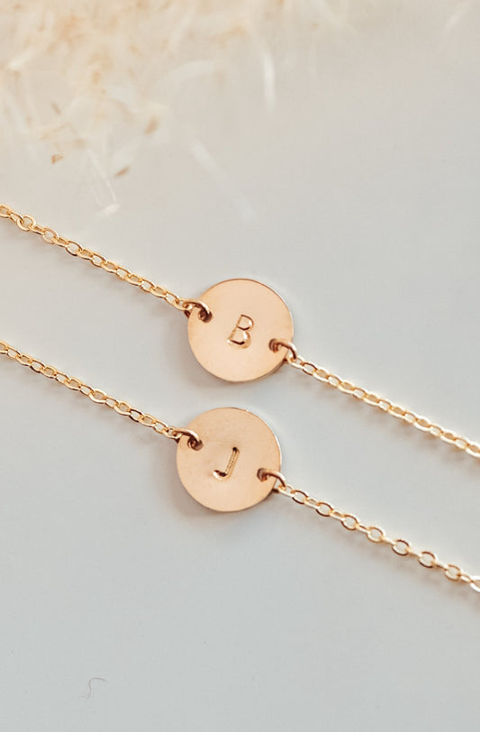 Initial Disc Bracelet - Quad Espresso Jewelry