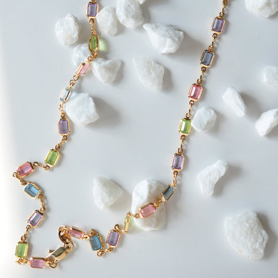 Pastel Stone Necklace - Quad Espresso Jewelry